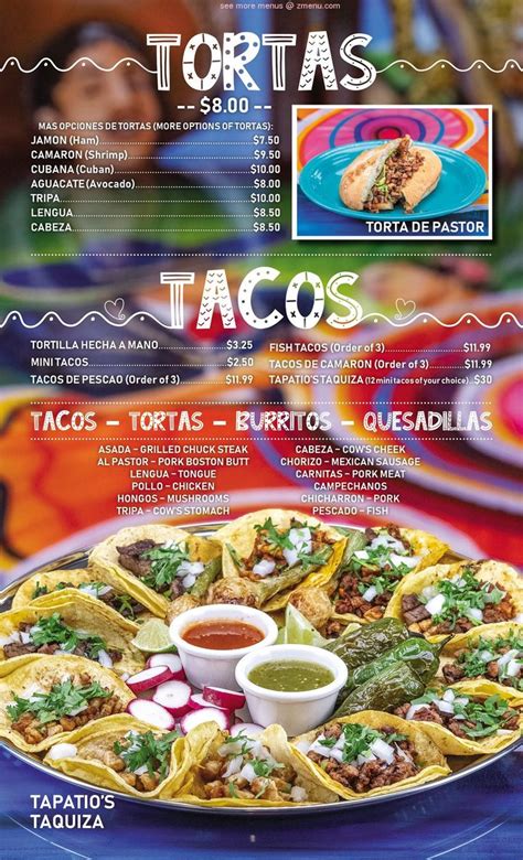 Taqueria tapatio - Specialties: Do you have a craving for fresh, tasty Mexican cuisine? At Patio Tapatio, we're your premier locally owned Mexican restaurant in Santa Clarita, CA, proud to present Mexican food at its finest. We offer a large array of traditional and innovative dishes made with hand-picked ingredients. Everything is made fresh -- never …